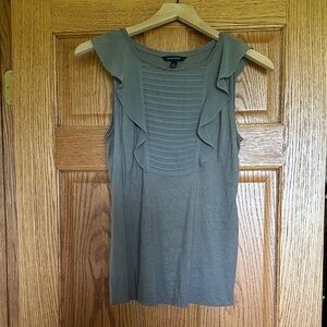 Banana Republic Grey Ruffle Tank Top